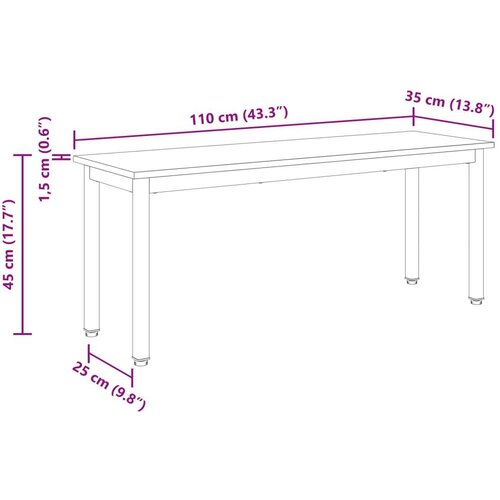  Klupa Crni hrast 110 x 35 x 45 cm Konstruirano drvo Slike