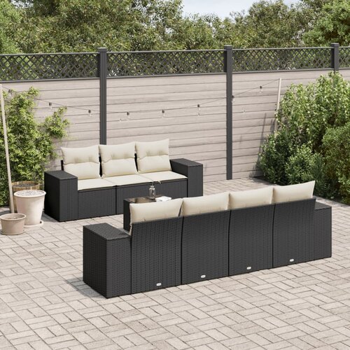 vidaXL 8-dijelni set vrtnih sofa od poliratana s jastucima crni Cene