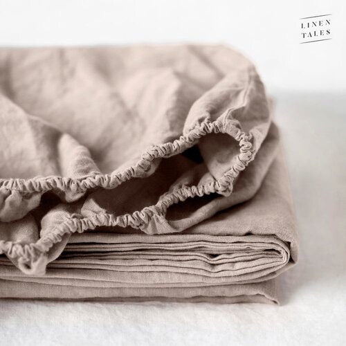 Linen Tales smeđa lanena plahta 200x200 cm - linen tales Slike
