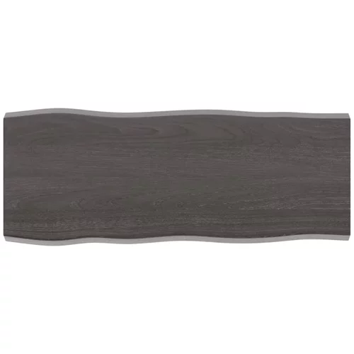 vidaXL Mizna plošča temno siva 100x40x4 cm obdelana trdna hrastovina