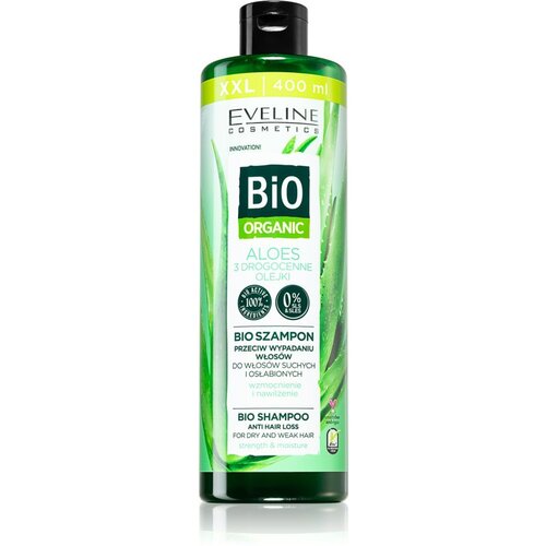 Eveline Cosmetics Bio Organic Natural Aloe Vera &amp;scaron;ampon proti izpadanju las z aloe vero 400 ml Slike