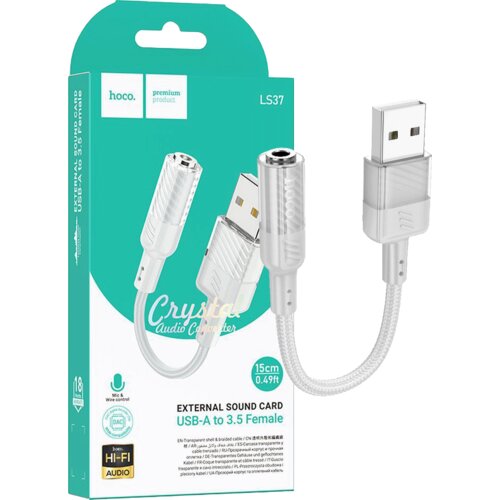 hoco. Hoco Adapter za slušalice, USB type A na 3.5 mm - LS37 , Bijeli Cijene
