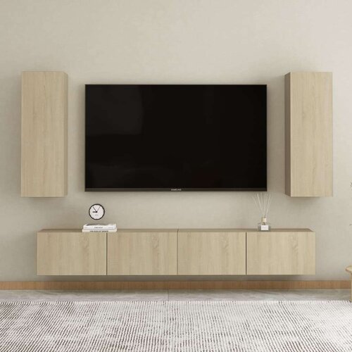  4-dijelni set TV ormarića boja hrasta sonome od iverice Cijene
