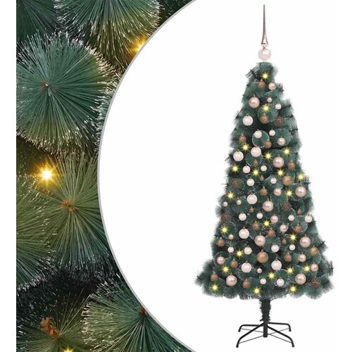 VidaXL Umestno božično drevo z LED lučmi Zelena 30 x 30 x 120 cm PET Slike