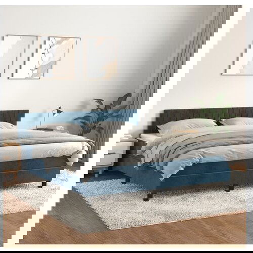 vidaXL Box spring postelja z vzmetnico temno modra 160x200 c Cene