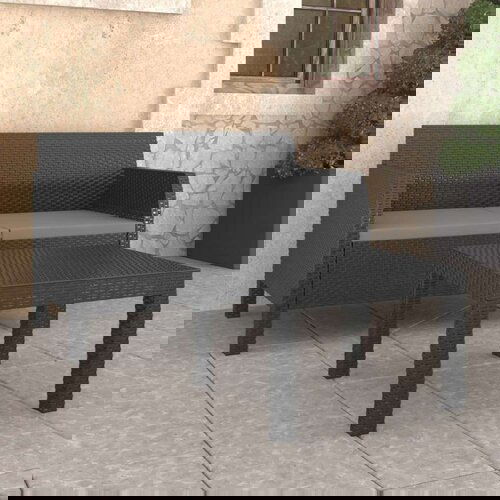  2-dijelna vrtna garnitura s jastucima PP ratan antracit Cijene