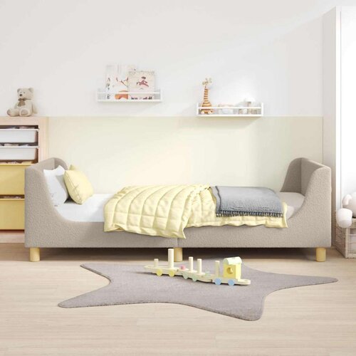  Krevet za djecu s uzglavljem Svijetlo siva 90 x 190 cm Vuna Slike