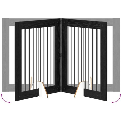  Vrata za pse s postoljem 4 pcs Crni hrast 80 x 100 cm Slike