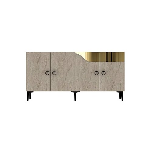 Hanah home konzola gama 150 white travertine gold Slike