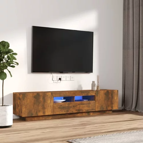  2-dijelni set TV ormarića LED boja dimljenog hrasta drveni