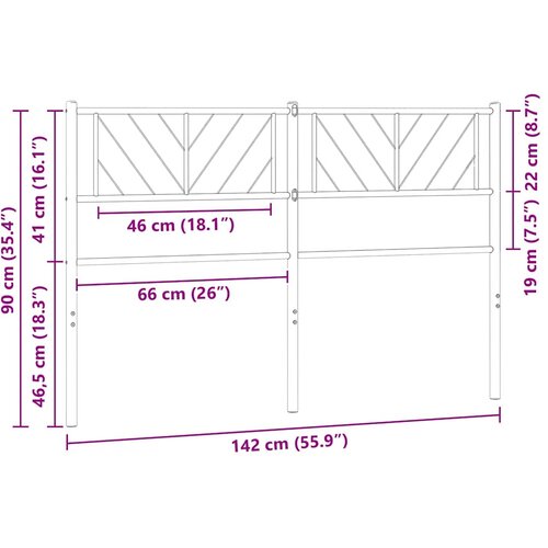  Metalno zamjensko uzglavlje crno 135 cm Slike