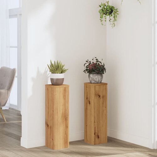 vidaXL Stojalo za rastline 2 kosa artisan hrast 17x17x60 cm inž. les Cene