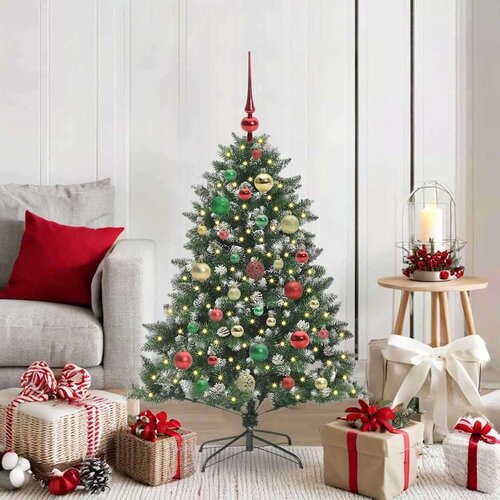 vidaXL Umestno božično drevo med 150 LED Zelena 85 x 85 x 120 cm Cene