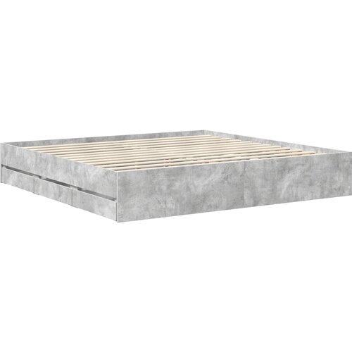  Krevetna konstrukcija s ladicama Betonski sivi 200 x 200 cm Siva 206 x 203 x 100 cm Slike