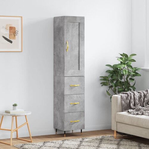 vidaXL Visoka komoda siva betona 34 5x34x180 cm od konstruiranog drva Cijene
