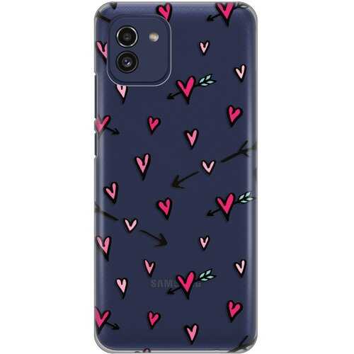 maska silikonska print skin za samsung A035G galaxy A03 hearts pattern Slike