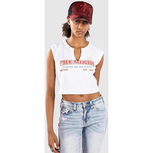 True Religion Anniversary Tr Ribbed V Notch T-shirt white Slike