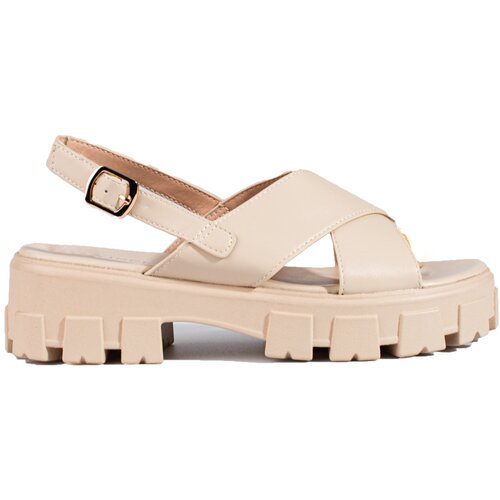 VINCEZA Beige sandals on a thick platform Slike