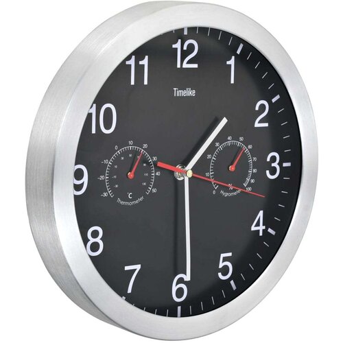 VidaXL Zidni sat s kvarcnim mehanizmom higrometrom i termometrom 30 cm Slike