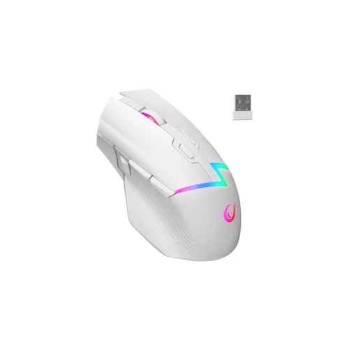  Miš gaming RAMPAGE DROP M3 white RGB punjivi žičani/bežični 10000dpi