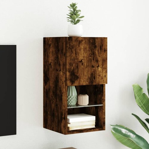 vidaXL TV omarica z LED lučkami dimljeni hrast 30,5x30x60 cm Cene