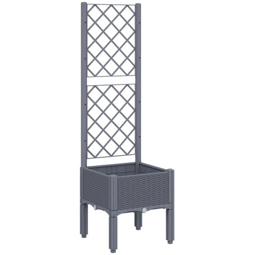 Maison Chic Cvetlično korito - Cvetlični Lonec z oporno mrežo sivo 40x40x142 cm PP, (21788887) Slike