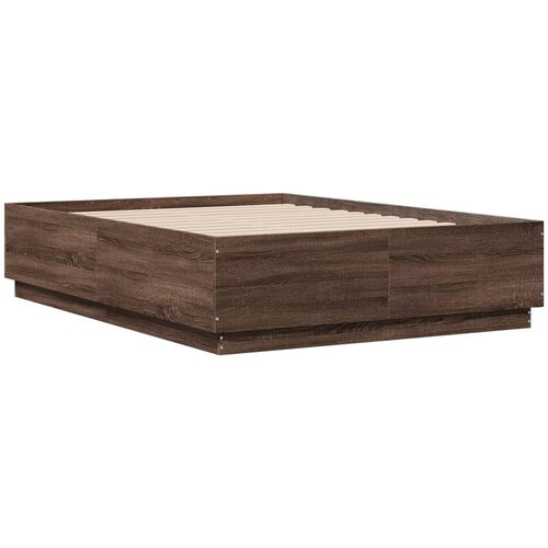 VidaXL Okvir za krevet smeđi hrast 140x190 cm konstruirano drvo Slike