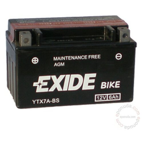 Exide BIKE YTX7A-BS 12V 6Ah akumulator Slike
