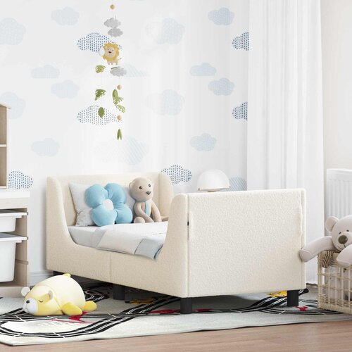  Okvir kreveta za malu djecu s naslonom Krem 70 x 140 cm Boucl&eacute; Cijene