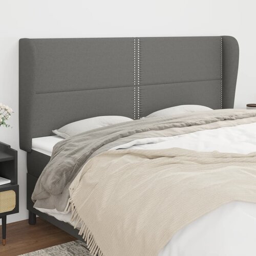 Uzglavlje s u&scaron;ima tamnosivo 203x23x118/128 cm od tkanine Cijene