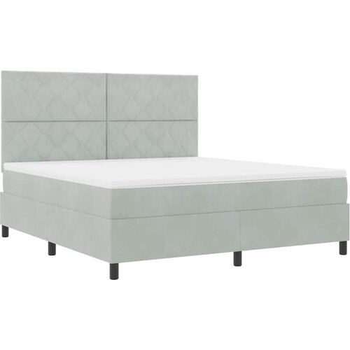  LED Box Spring Krevet Svijetlo siva 180 x 200 cm Bar&amp;scaron;un Slike