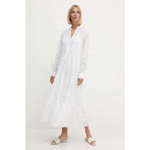 Polo Ralph Lauren Pamučna haljina boja: bijela, maxi, širi se prema dolje, 211935173