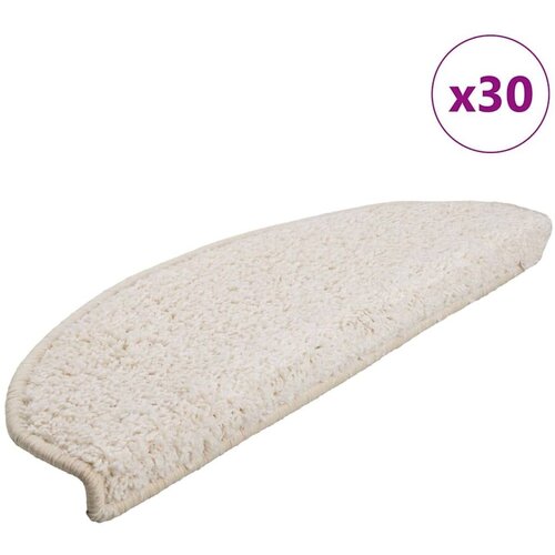 Prostirke za stepenice 30 kom 65x21x4 cm Bijele poluokrugle velike - Bijela 65 x 21 x 4 cm 30 Bijela Slike