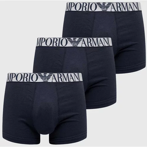 Emporio Armani Underwear Boksarice 3-pack moški, mornarsko modra barva