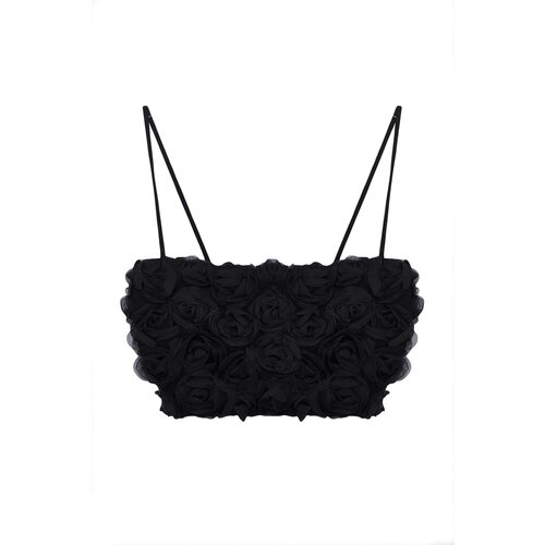 Trendyol Limited Edition Black 3D Floral Bustier Slike