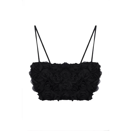 Trendyol Limited Edition Black 3D Floral Bustier