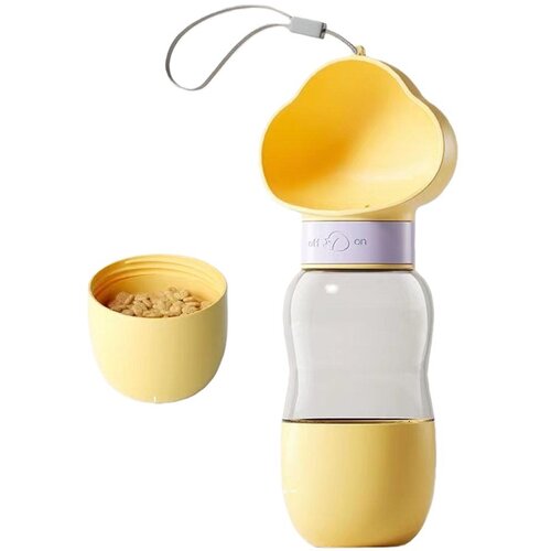 INF Prenosna steklenička za vodo in posoda za hrano za hi&amp;scaron;ne živali 350ml/200ml Yellow, (5000446657) Slike