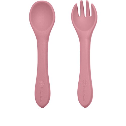 Petite &amp;amp; Mars Take&amp;amp;Match Silicone Cutlery pribor Dusty Rose 6 m+ 2 kos Slike