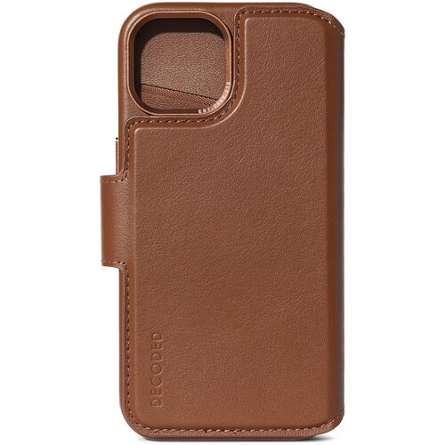 Decoded leather detachable wallet for iphone 15 plus tan Slike