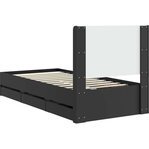  Okvir za krevet s pohranom i uzglavljem Crna 75 x 190 cm - Crna 75 x 190 cm Slike