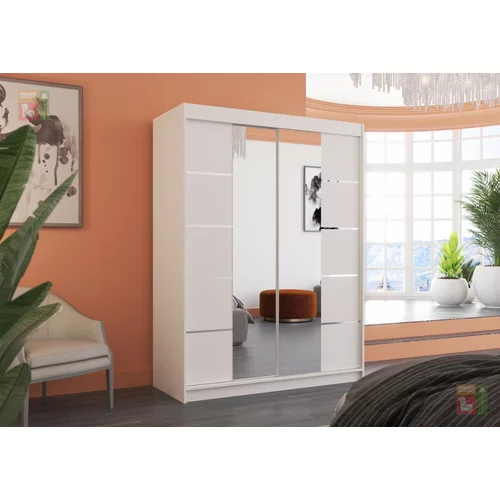 ADRK Furniture Garderobna omara z drsnimi vrati Nordic 150x200x58 cm