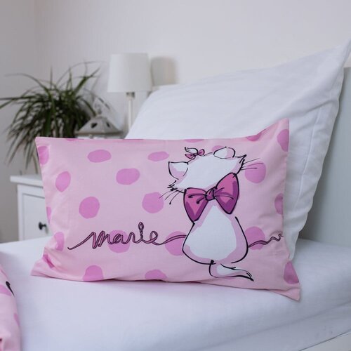 Jerry Fabrics Ružičasta pamučna dječja posteljina za dječji krevetić 100x135 cm Marie Cat &amp;quot;Merci&amp;quot; &amp;ndash; Slike