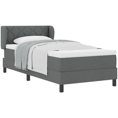 VidaXL Krevet s madracem tamno sivi 100x200 cm tkanina Slike