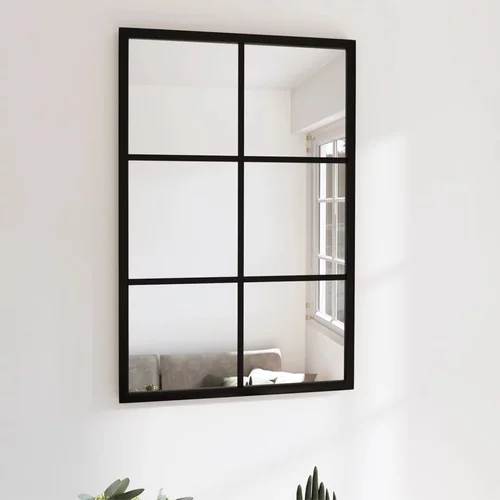  Zidno ogledalo crno 60 x 40 cm metalno