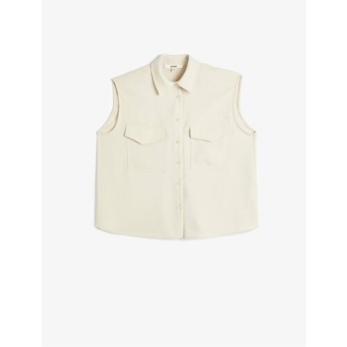 Koton Buttoned Sleeveless Classic Collar Pocket Shirt Slike