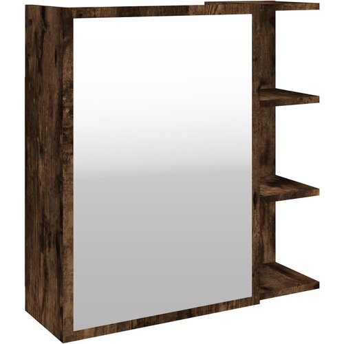 Maison Chic Kopalniška omarica - Kopalniški kabinet z ogledalom dimljeni hrast 62,5x20,5x64 cm, (21794611) Cene