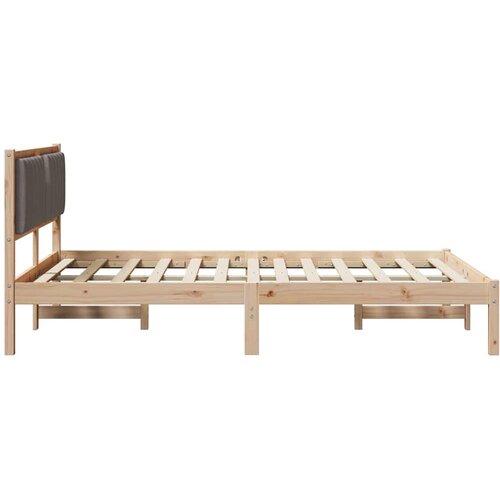  Krevetni okvir s tapiciranim uzglavljem Sivo-smeđa 135 x 190 cm Slike