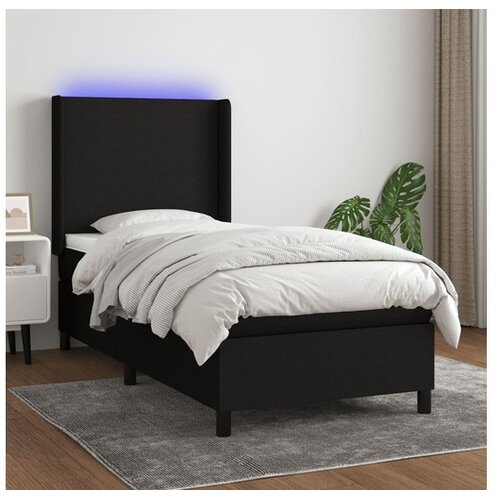  Box spring s madracem LED crni 80 x 200 cm od tkanine Cene