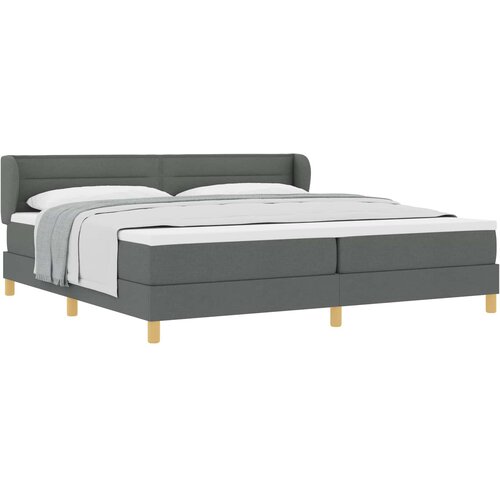 vidaXL Postelja z vzmetnico z vzmetnico Temno siva 200 x 200 cm blago, (5000126764) Cene