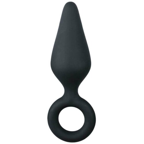 EasyToys Pointy Plug - analni dildo z obročem za oprijem - srednji (črn) Cene